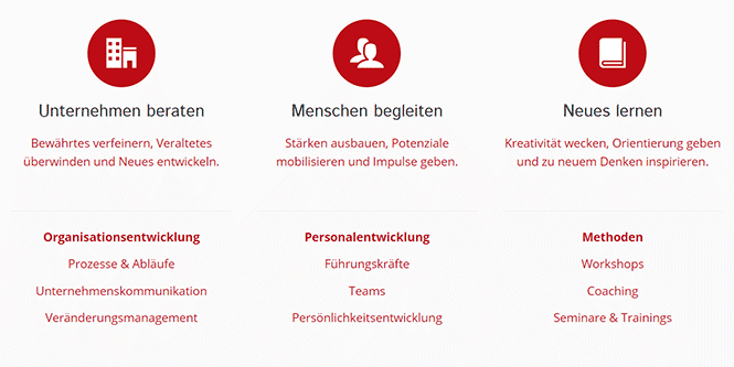 Darstellung des Beratungsportfolios der your servant GmbH